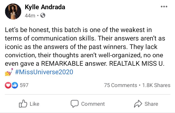 grld_vllflrs's tweet photo. I agree so much #MissUniverse https://t.co/L8NbN8KH37