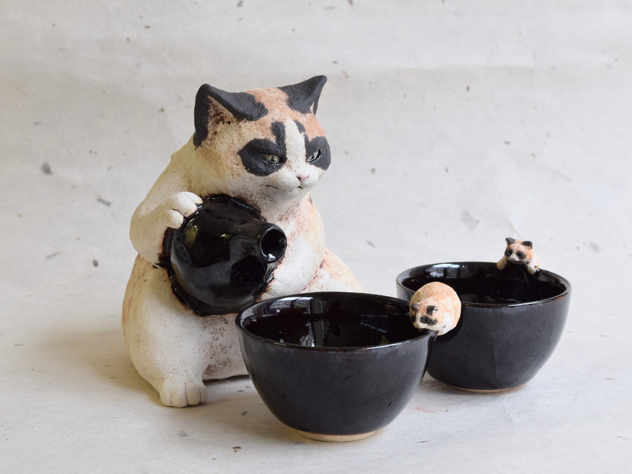 白亜器 猫徳利（小）