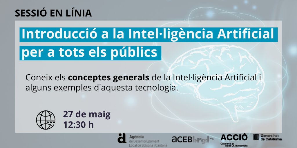accio_cat's tweet photo. 🧠 La #intelligènciaArtificial és una de les tecnologies que més impacte pot generar en el teixit econòmic i empresarial.  

Vols coneixe'n els conceptes generals? Connecta't! ⬇️
https://t.co/yEoYKS4tHB

#innovACCIÓ @AcebBergueda @Adlsolcar https://t.co/MvjabHl3rW
