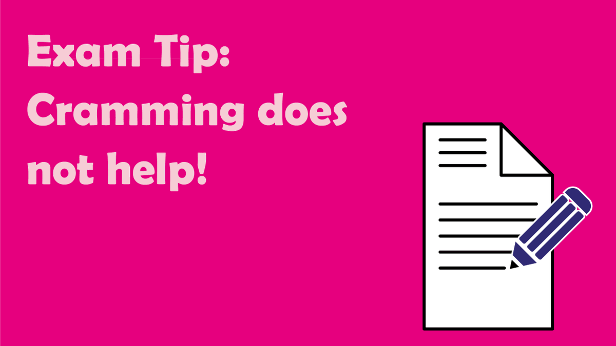 SheffUniEng's tweet photo. Exam Tip: Cramming does not help! Do not look at notes in the morning, cramming does not help and a free mind stops stress just before the exam.
#students #StudentExams #engineering #ExamStress #BePrepared #preperation #studying #cramming #YouGotThis #relax #MentalHealth https://t.co/8tYhMNO4kt