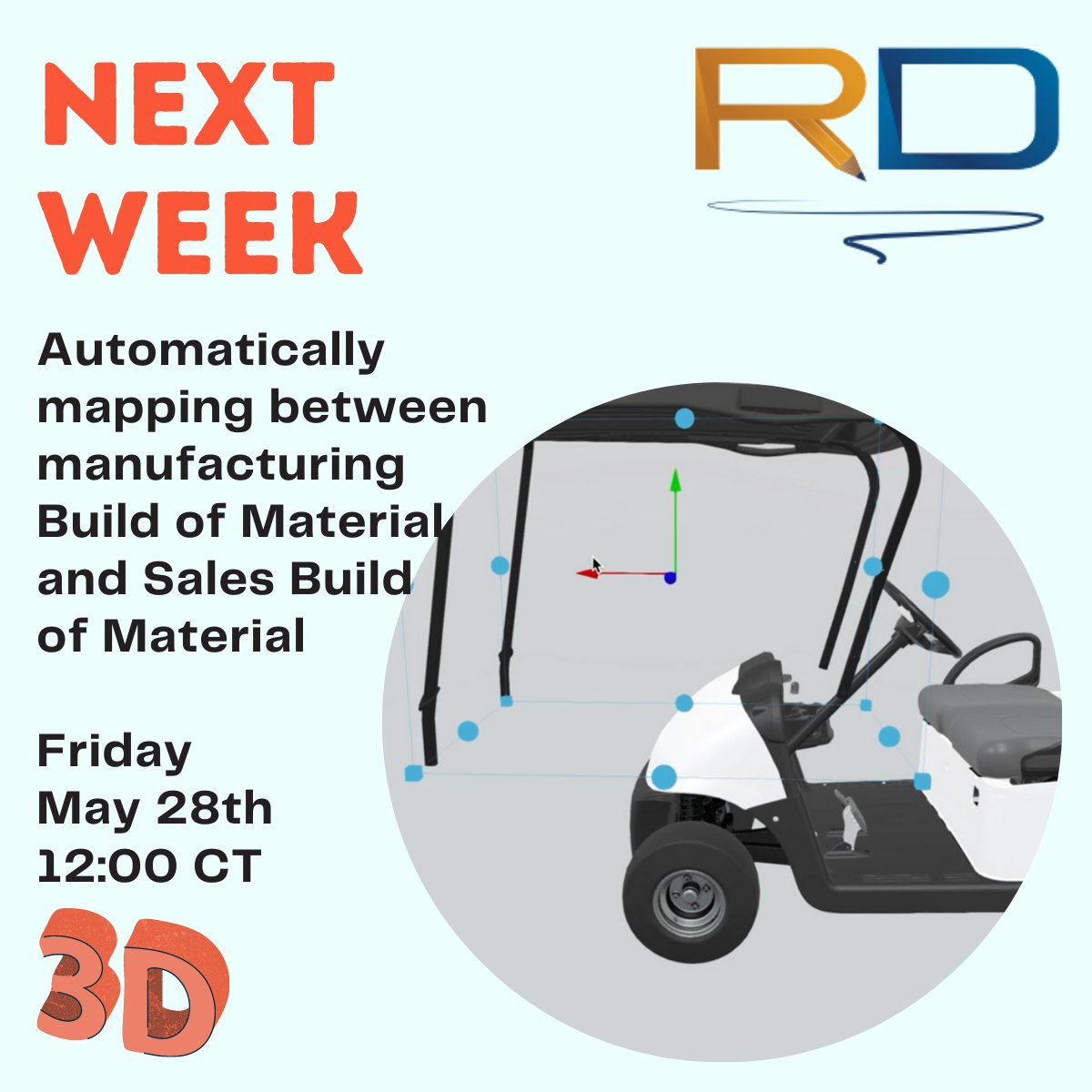 New webinar alert
Next week, Friday May 28  join us to discuss how to automagically map between each component in your manufacturing build of material to actual products in the Sales build of materials within Salesforce. 
Streamline your #Salesforce #UX next Friday May 28 CT