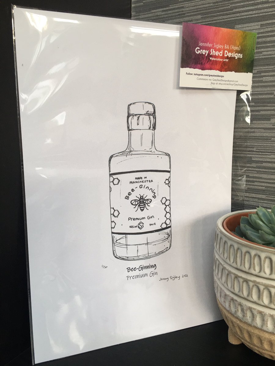 We also do black and white drawings. Prints available from just £5. Individual commissions from £25. DM me or see Grey Shed Designs on Etsy. 

#gin #drawing #artistsontwitter #artist #design #commissions #artwork