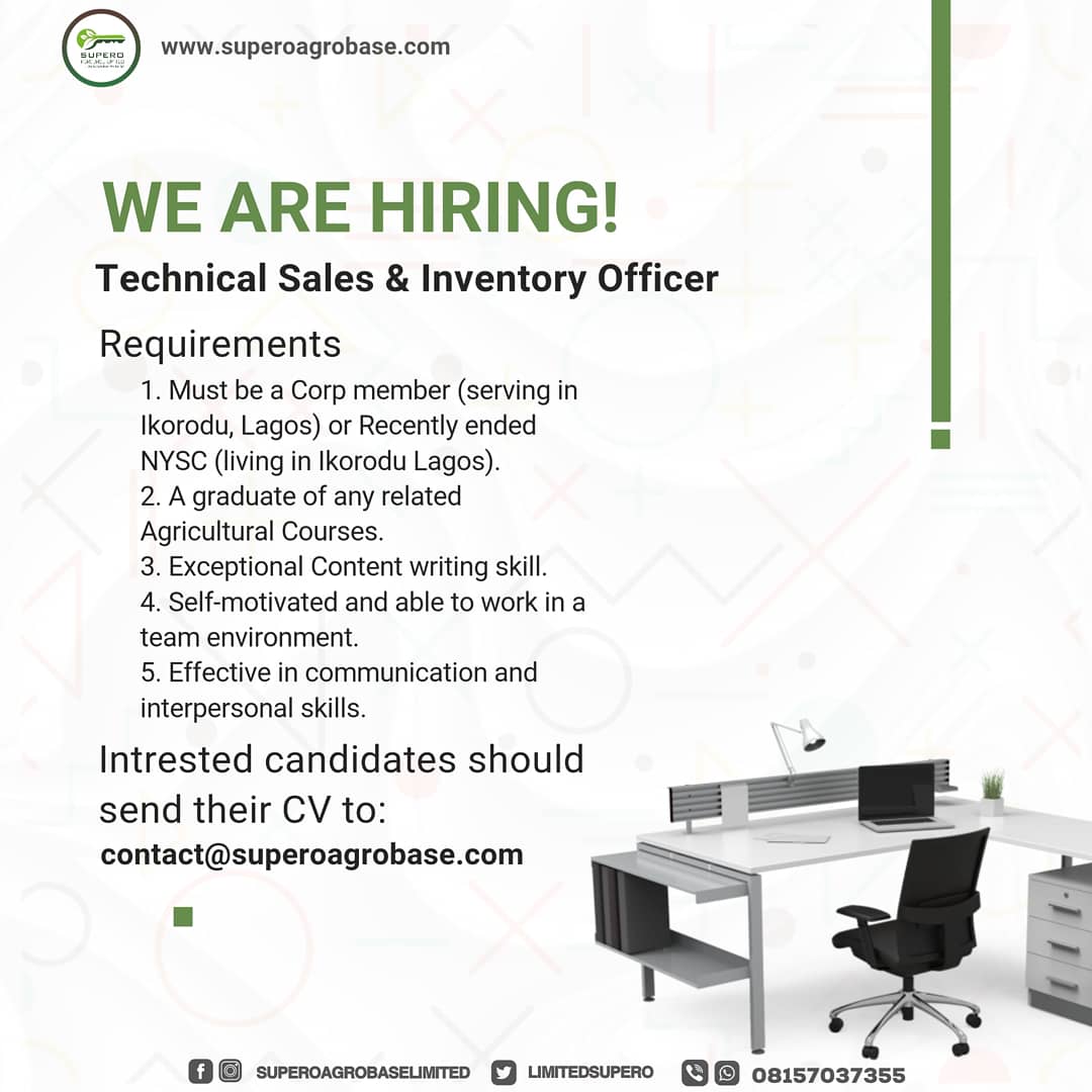 LimitedSupero's tweet photo. WE ARE HIRING

#superoagrobase #wearehiring
#mondaythoughts #MondayMotivation #MondayVibes Dr Anu #portharcourt https://t.co/x4aucOqlXY