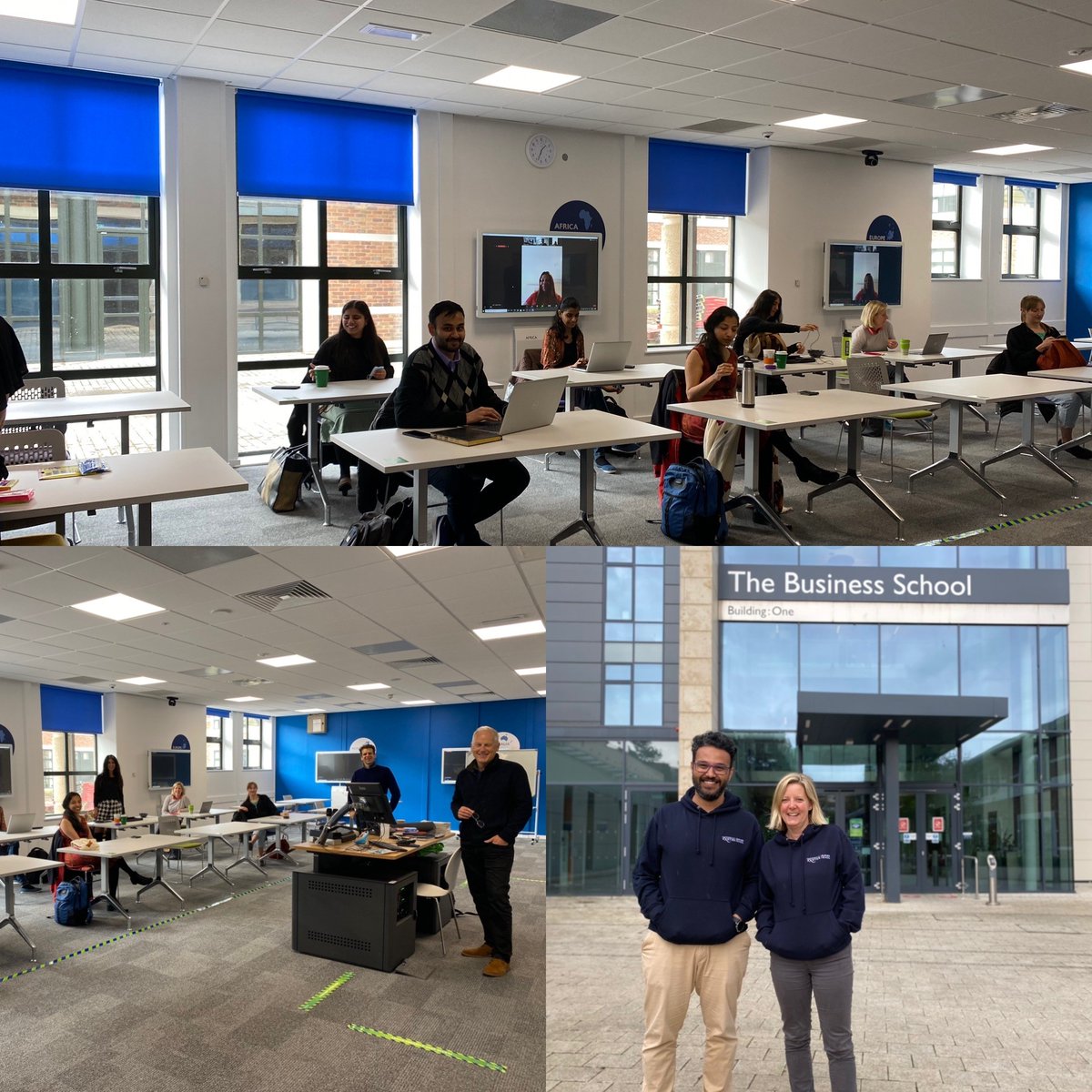 Exeterlearning's tweet image. Our 2021 cohort are excited to be on campus and in a classroom.