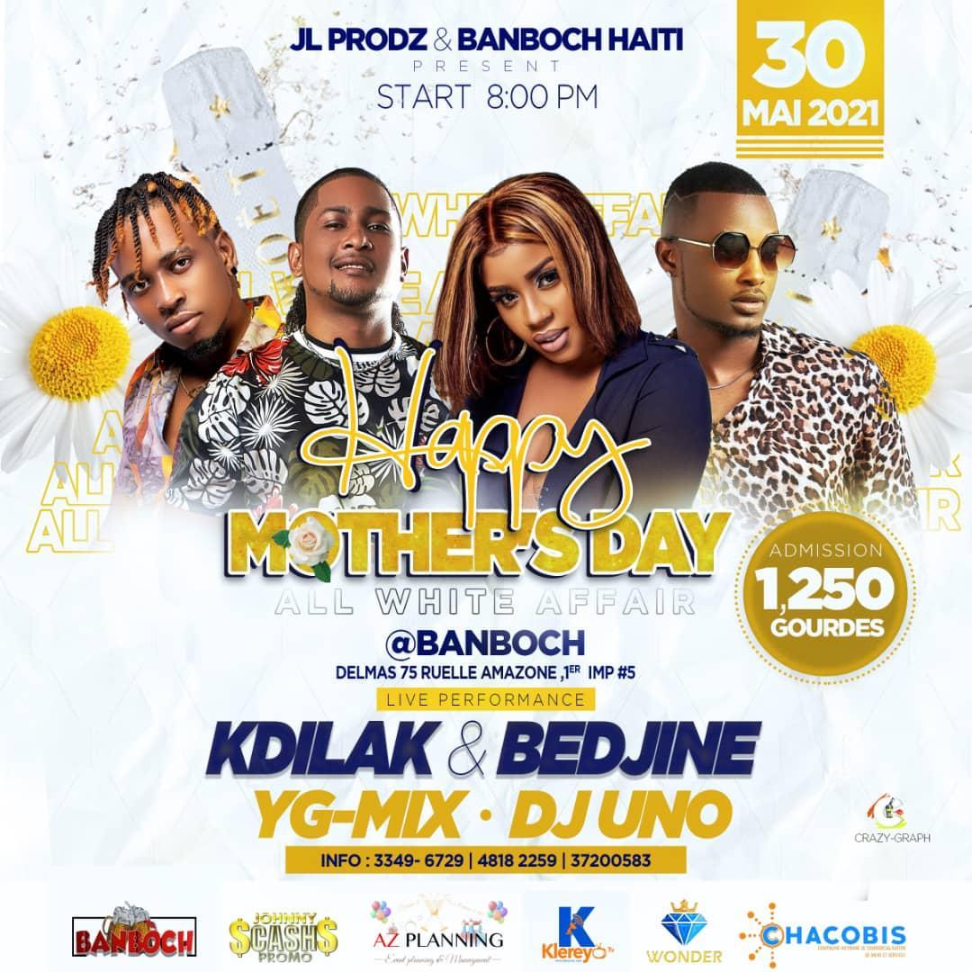 anders_433's tweet image. Et oui à @Banbochhaiti1 nous avons le cadeau 🎁 idéal le 30 Mai 2021  #ALLWHITEPARTY #HAPPYMOTHER’S DAY, AVEC BEDJINE &amp;amp; KDILAK, Dj UNO, DJ YG-MIX, DJ JERRYMIX POUR SEULEMENT 1250 gdes, DRESS TO IMPRESS 🤫🤭😉 📍 Delmas 75, Faustin Premier, Ruelle Amazone, première impasse #5