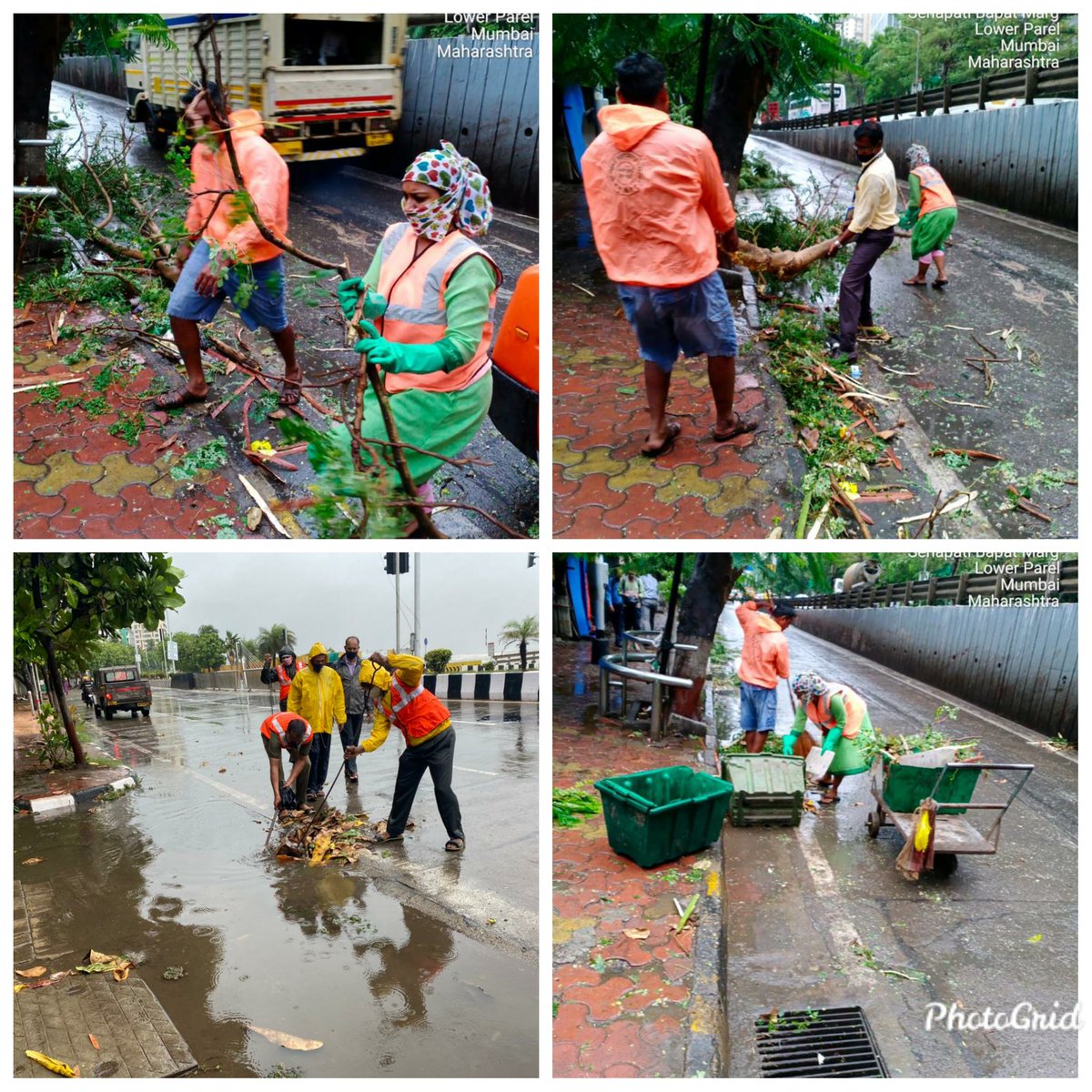 mybmcWardGS's tweet photo. #RainsUpdate @mybmcWardGS various teams are on the field in order 2 ensure minimal woes of cyclone tauktae. Citizens are requested not to venture out unnecessary &amp; stay away from the shore. @mybmc https://t.co/8ET73CmTKv