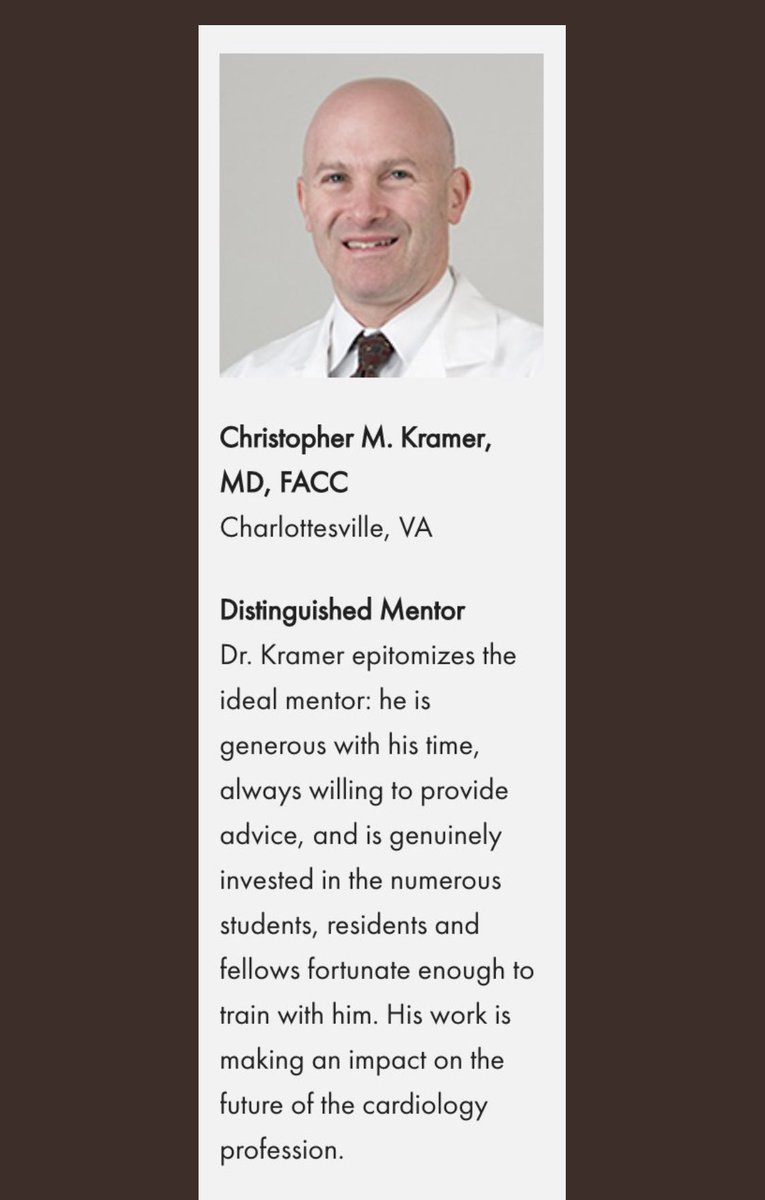 purviparwani's tweet photo. Congratulations @ChrisKramerMD on Distinguished Mentor Award from @ACCinTouch #ACC21
Many #whyCMR #CVImagers like me have learnt so much from you over the years! Thank you for your contributions to the field and to your mentees!
@chiarabd @HeartDocSubha @JamesCCarrMD https://t.co/3wa9isrpGJ