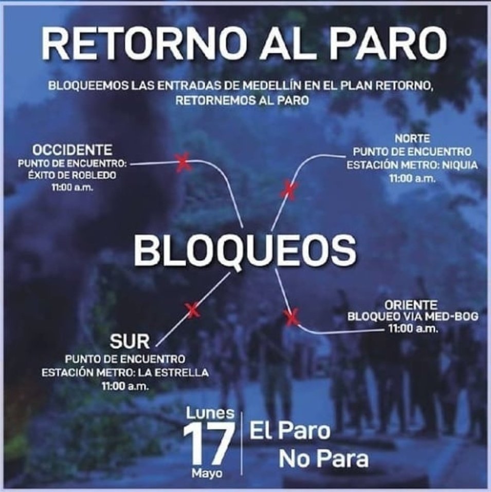 lalaymonnie's tweet photo. Puntos de concentración en Medellín y área metropolitana [17 de mayo] 
#ParoNacional17M #Medellin #Medellin https://t.co/Z38ZFGy8jF