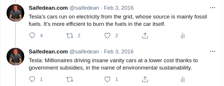 Friendly reminder: this Twitter account has spent five years telling you Elon Musk is a fraud &amp; conman whose entire stupid business is just a way to profit from government subsidies.
