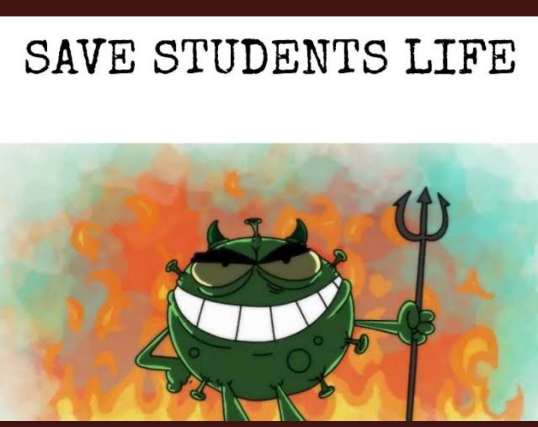 Mahiii24487682's tweet photo. Students mind aren't stable and underconfident in such a deadly pandemic situation. How can the Government expect parents to send off their childrens to exams in a dangerous environment where they are very likely to catch the deadly virus.
@DrRPNishank
#modiji_cancel12thboards https://t.co/YE8T07BL32