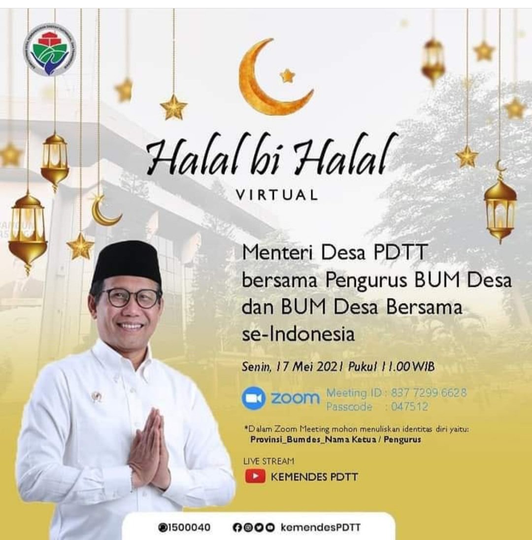 ZainulaZizIbra1's tweet photo. #HALBI Virtual Mendes PDTT bersama Pengurus BUMDes/BUMDesMa se-Indonesia #pemulihanekonomidaridesa 
@jokowi 
@halimiskandarnu 
@taufikmadjid 
@imansyukri 
@malik_haramain 
@yusradaridesa 
@fachrilabalado 
@tppkemendes 
@kemendesapdtt
@berandadesaID 
@tppokutimur https://t.co/IjenRVINo6