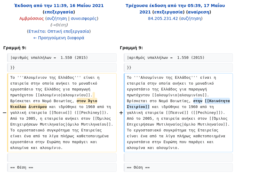 Το λήμμα 'Αλουμίνιον της Ελλάδος' τροποποιήθηκε ανώνυμα από Φορέα Δημόσιας Διοίκησης (ΣΥΖΕΥΞΙΣ) el.wikipedia.org/w/index.php?di…