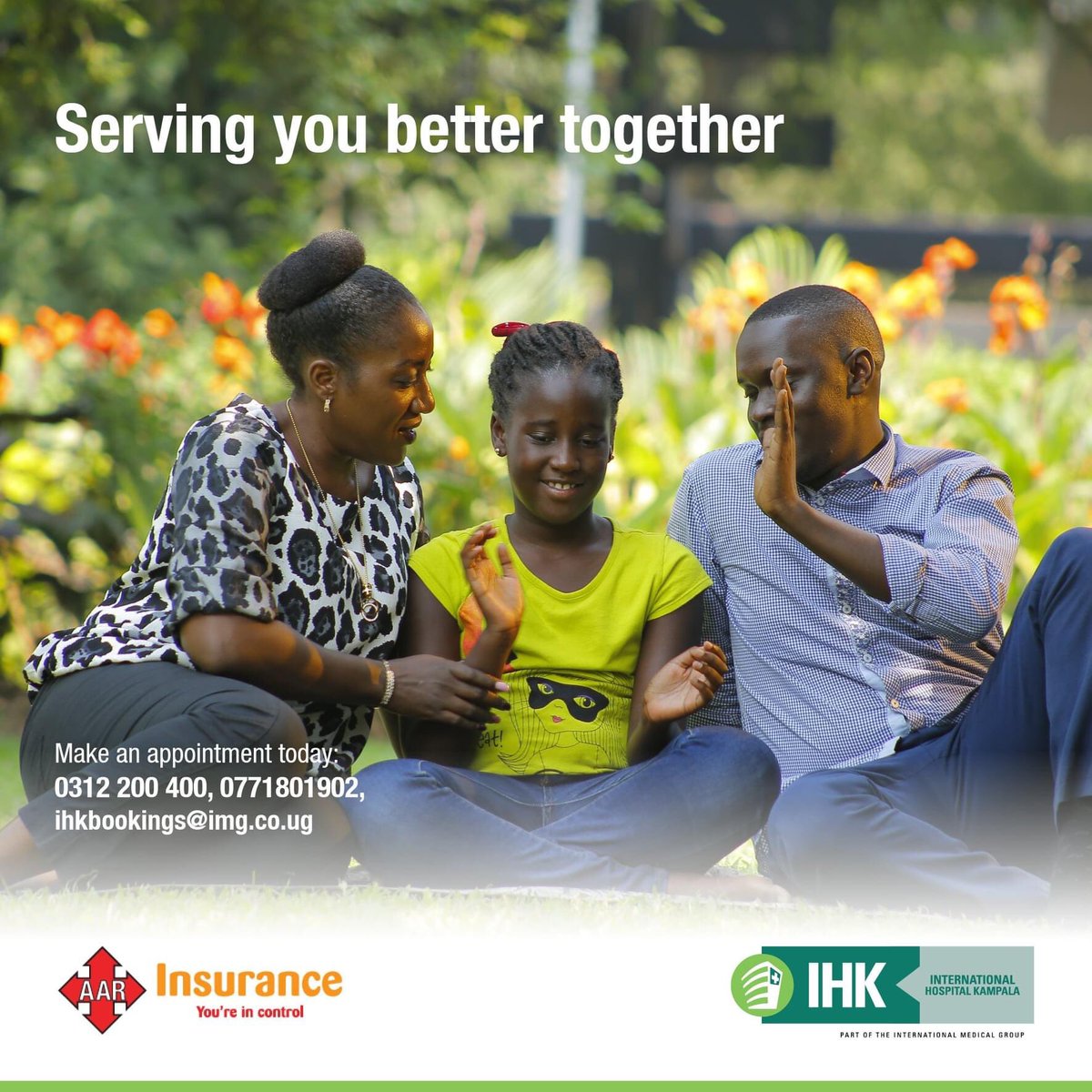 Serving you better together. Book an appointment now on 0312200400, email ihkbookings@img.co.ug or WhatsApp 0771801902. #LookNoFurther #KatutambuleNawe