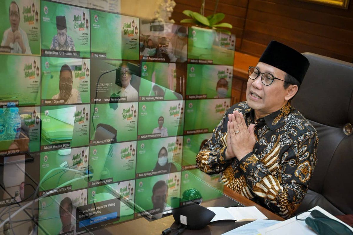 Halal Bi Halal keluarga besar Kementerian Desa PDTT, meski secara virtual insya allah tidak mengurangi rasa khidmat untuk saling bermaafan, semoga pandemi ini segera berlalu.