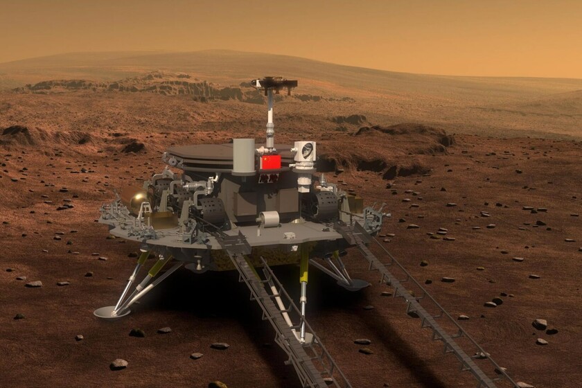 xataka's tweet photo. China ha conseguido aterrizar su primer lander en Marte: esto es lo que se espera de él https://t.co/8J9hYgfVcL https://t.co/YKaQINwvHT