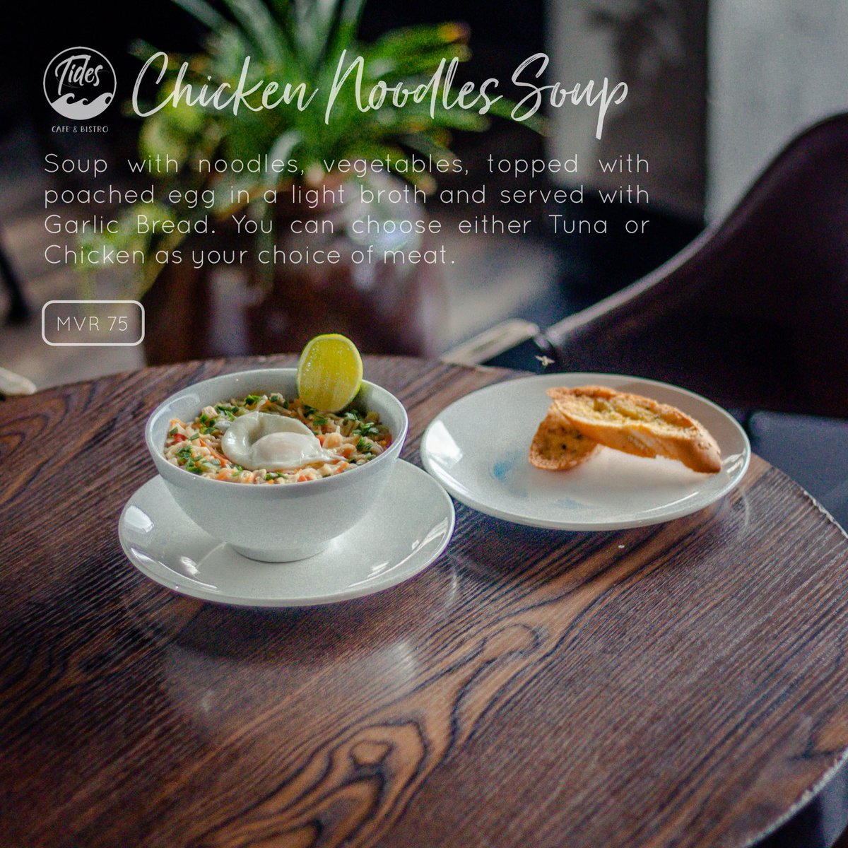 tidescafemv's tweet photo. New addition to our menu! Chicken / Tuna Noodles Soup! 🤤 Although we are not open for dine-in, you can still try this new dish by calling or sending a Viber message to our delivery number 7382323. 📞
#chicken #noodles #soup #poached #egg #vegetables #garlic #bread #garlicbread https://t.co/TBt4fh2uoX