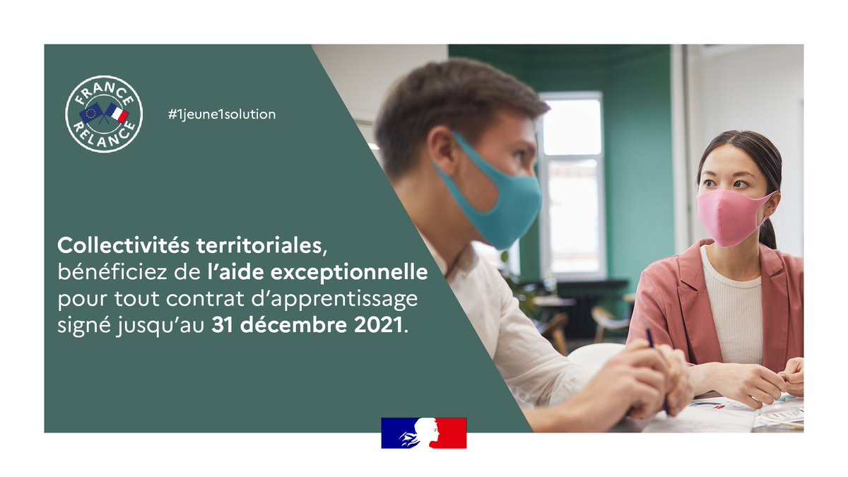 #1jeune1solution | Une aide exceptionnelle pour le recrutement d’apprentis est versée aux collectivités territoriales. Elle s’élève à 3000€.
Plus d’information ➡ swll.to/YExedD