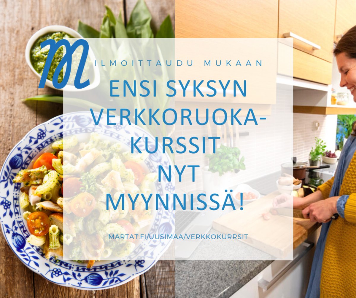 SYKSYN VERKKORUOKAKURSSIT MYYNNISSÄ!🤩🍽️
Luvassa makumatkoja eri ruokakulttuureihin, herkkuja sienistä, pitkien lauantaiaamujen brunsseja ja nuudeleiden repimistä. Etäopetuksen lisäksi saat hyvät ohjeet ja ostoslistan. Lue lisää ja ilmoittaudu mukaan ➡️ bit.ly/3ypj6Fp