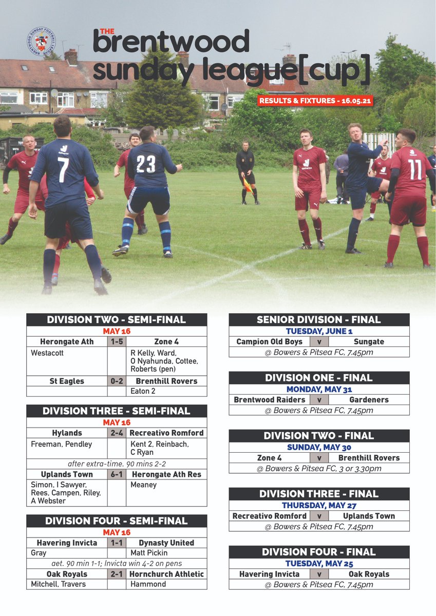 All the details from yesterday's remaining semi-finals.

#grassroots #BSL #Sundayfootball