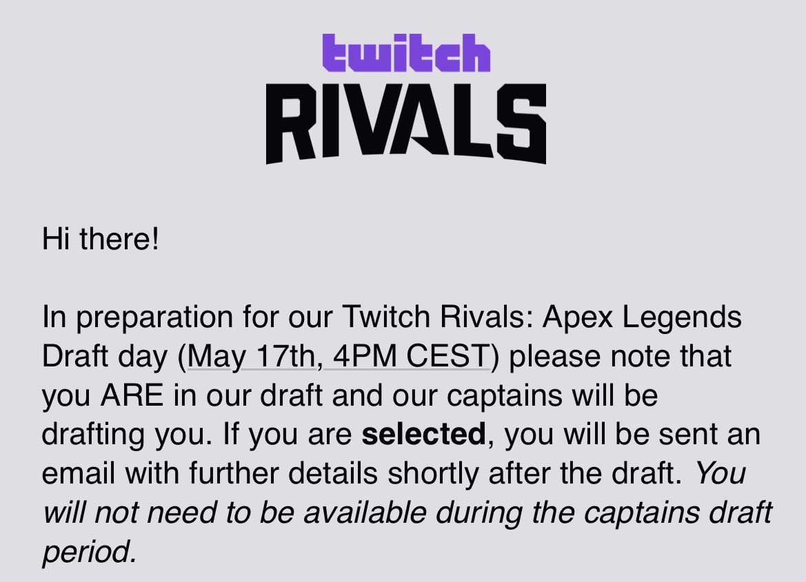 Imagine if any captains picked me for Apex EU <a href="/TwitchRivals/">Twitch Rivals</a>...I couldn’t describe how happy I’d be...a dream come true. 🥺