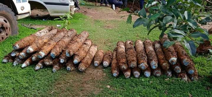 ginakekea's tweet photo. 101 #UXOs found by #Rsipf #EOD at Gilbert camp. Operation to clear the area took place on 16 &amp; 17 May. Bombs found are #US 105mm high explosive projectile from #ww2. These are same as the one that claimed the lives of 2 #SolomonIslanders. Bombs now at Hell's Point for disposal https://t.co/clXFZsFnqE