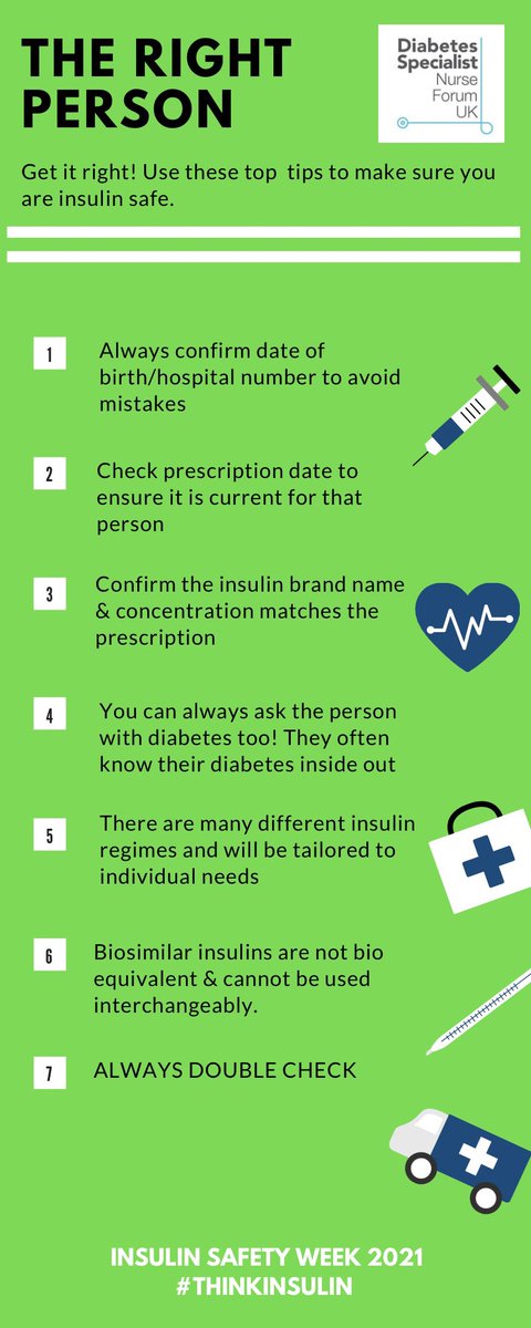 Today is the start of #insulinsafetyweek2021

✨Let’s start with “Right Person” 

🗣 Our top tips below ⬇️ on how to avoid insulin prescription errors ❌

Stay tuned for more tips throughout the week 🧐

#ISW2021 #thinkinsulin 

@InsulinSafety21