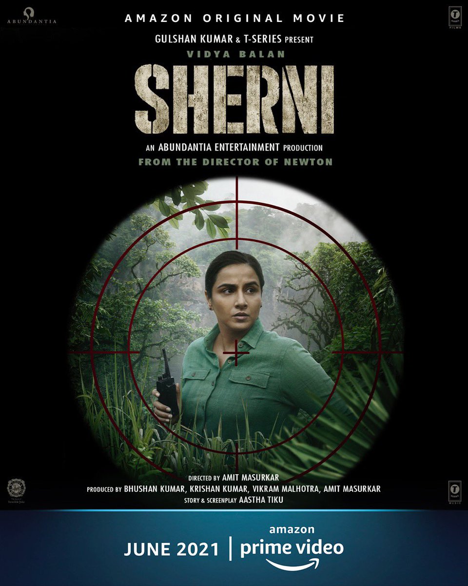 Ready to roar! Delighted to announce that our newest film ‘Sherni’ premieres on @primevideoin this June. Proud to partner once again with the amazing <a href="/vidya_balan/">vidya balan</a> and with the talented #AmitMasurkar at the helm, as well as our brilliant writer  <a href="/AasthaTiku/">Aastha</a>
<a href="/KarunaVishwnath/">Karuna Vishwanath</a>