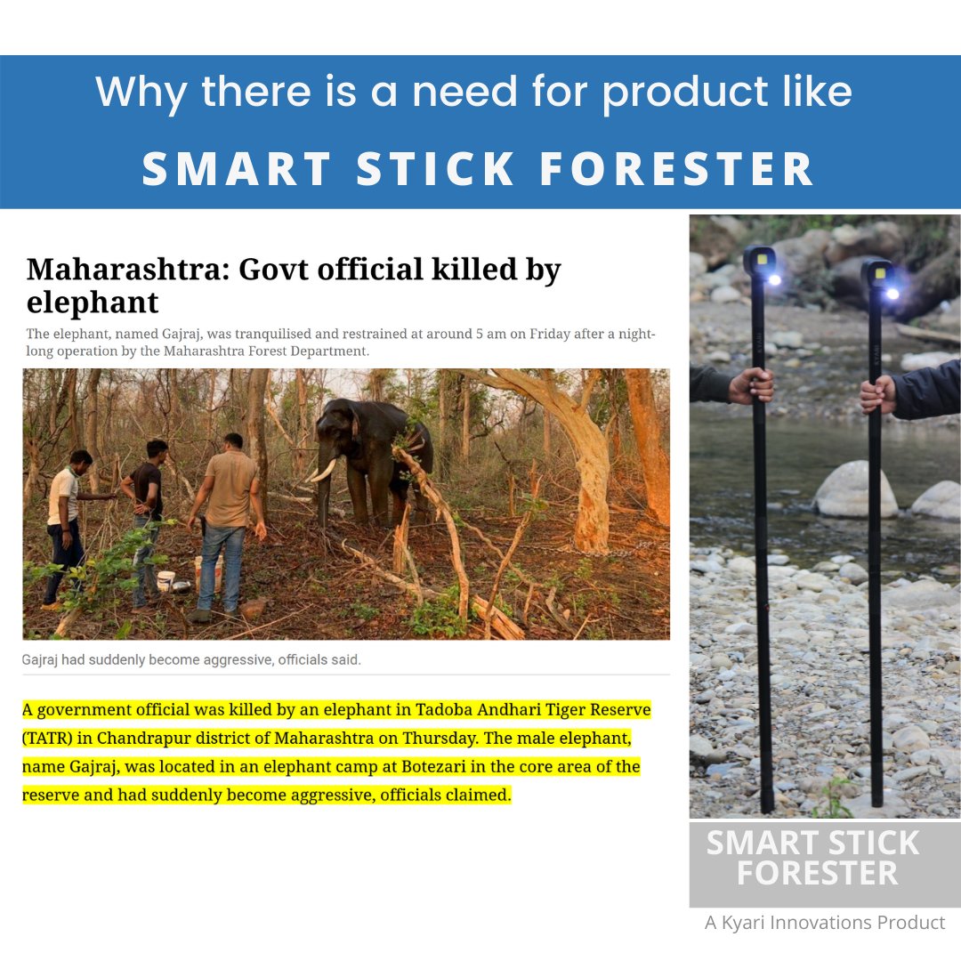 Our #mission is to equip every forest ranger/ officer/ wildlife conservationist with this safety gadget so that no other protector has to lose their life like this ever again.
kyari.in/smart_stick

#forestranger #safetygadget #personalprotection #indianwildlife #startupindia