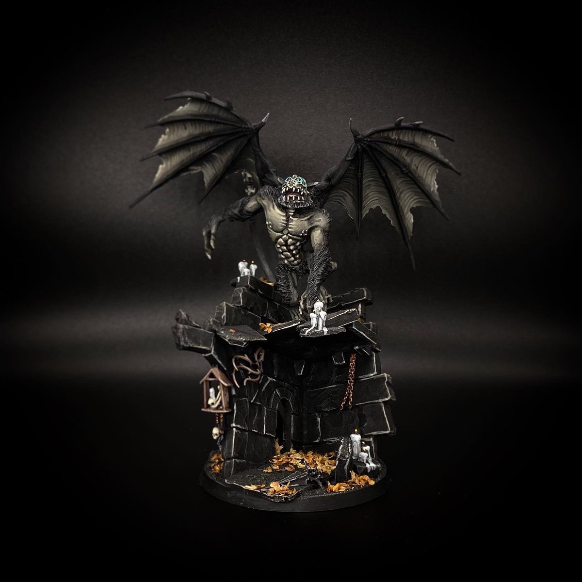 AShroudOfEmbers's tweet photo. Varghulf conversion for my Forest of Stone project 🍂🗡I officially love leaf litter, it’s a total game changer #soulblight #vampirecounts #forestofstone #ageofsigmar #PaintingWarhammer #WarhammerCommunity #soulblightgravelords #warmongers #sharethehobbylove #varghulf #aos28 https://t.co/NadqhygZTu