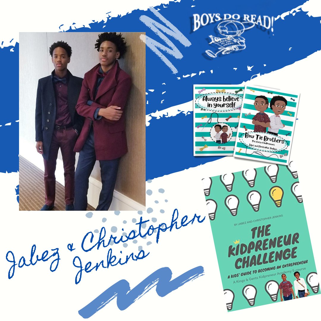 #BoysDoRead #MondaySpotlight teenage brothers Jabez & Christopher Jenkins are the CEO's of #KingsAndGents accessories & the authors of 2 books 'The Kidpreneur Challenge' a& 'Bow Tie Brothers'
thekingsandgents.com

#BoysRead #WhatToRead #KidAuthors #KidWriters #MondayMotivation