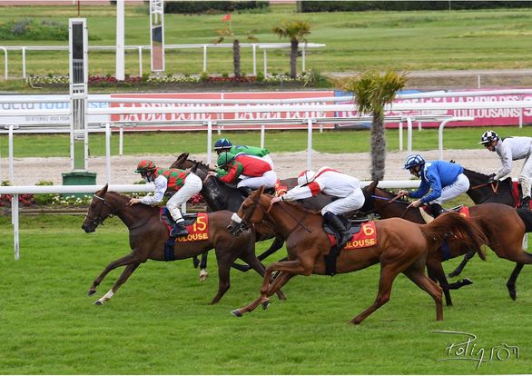 Thierry Delegue :"Très jolie victoire de DURAH pour ses débuts, tardive elle ouvre son palmarès à 4 ans très finement montée par Clara Cornet ; entraîneur  #DamienDEWatrigant 
Hippodrome de Toulouse le 15.05.2021"-PRIX ZULMA-SHEIKHA FATIMA BINT MUBARAK CUP