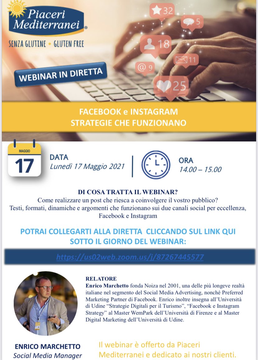 Come realizzare un post che coinvolga il pubblico? 
Oggi inizia il primo di tre appuntamenti dedicati alla formazione ai nostri clienti con un docente d’eccezione <a href="/EdTv/">Enrico Marchetto</a> : #Facebook e #Instagram, strategie che funzionano.