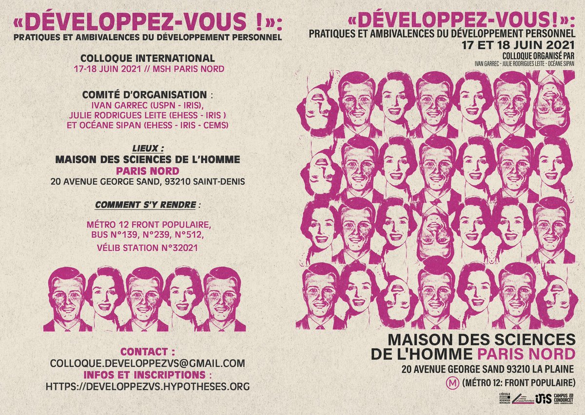 RodriguesLeite5's tweet photo. Avec @IGarrec &amp; Océane Sipan on est ravi-es de partager le programme du colloque "Développez-vous!" les 17 et 18 juin à la @MSHParisNord 🥳🎉
Pensez à vous inscrire ici
⬇️
https://t.co/c8JV6x0gIg
Et 🙏 à Alexis Kruc de l'asso Paradigme pour l'affiche: https://t.co/XCOAYBdj1s https://t.co/LYaJsXPvCw