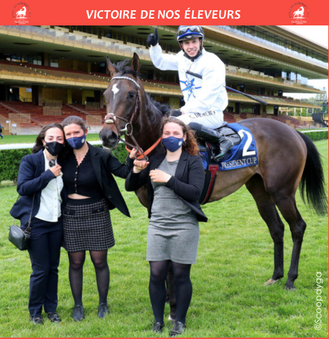 Fedeeleveurs's tweet image. 👍 Félicitations à Julie Mestrallet pour la victoire de COEURSAMBA, fille de #TheWowSignal, dans l' Emirates Poule d'essai des pouliches, Groupe 1 à @paris_longchamp  (16/05) !! Cette pouliche de 3 ans est entrainée par Jean-Claude Rouget et montée par @CristianDemuro  ! 🙌