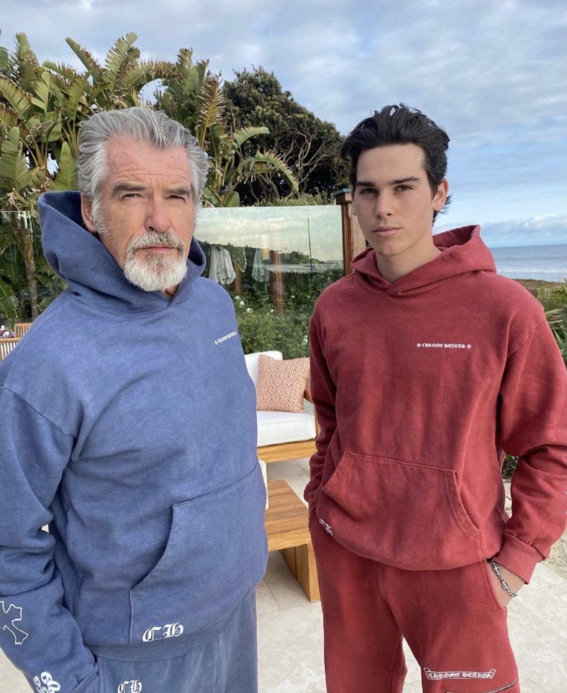 Michael Mann Facts on X: Pierce Brosnan and his son wearing Chrome Hearts  sweatsuits.  / X
