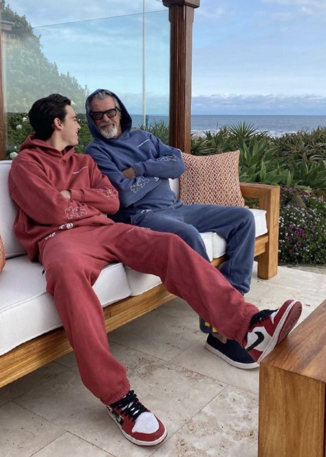 Michael Mann Facts on X: Pierce Brosnan and his son wearing Chrome Hearts  sweatsuits.  / X