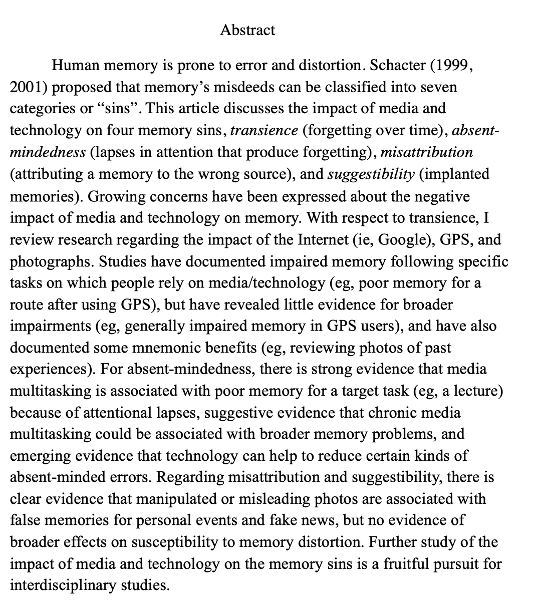 We are delighted to announce that Daniel Schacter is our inaugural author! 
His 'Media, Technology, and the Sins of Memory' will be published in early summer.