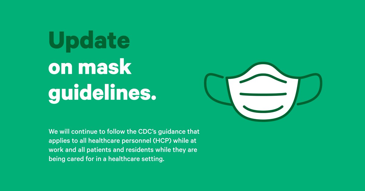 MOR_Docs's tweet photo. We will continue to follow the CDC’s guidance that applies to all healthcare personnel (HCP) while at work and all patients and residents while they are being cared for in a healthcare setting. https://t.co/rxqkw6XYEt