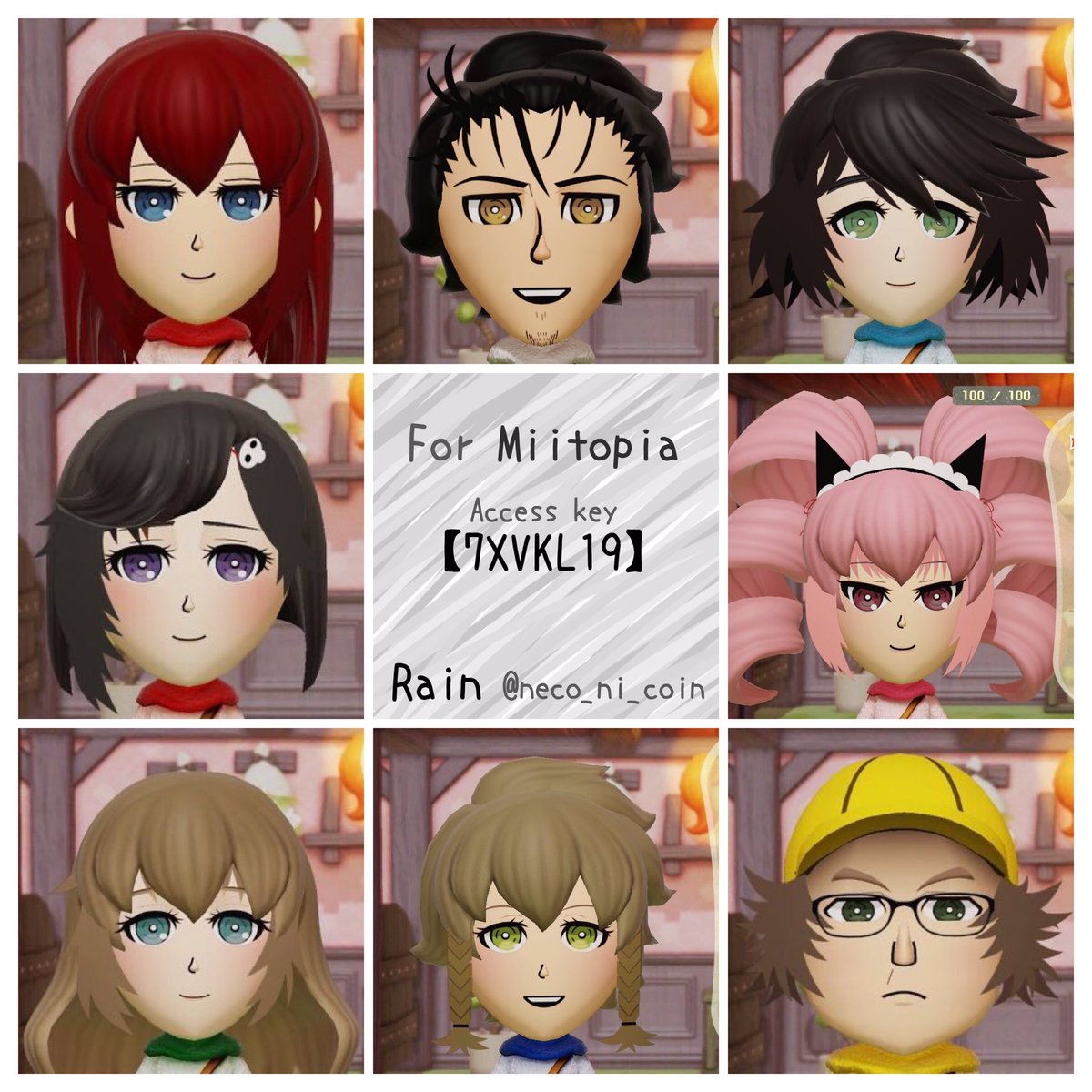 Rain Miitopia シュタゲのキャラをまとめました 7xvkl19 Miitopia Accesskey ミートピア アクセスキー シュタゲ シュタインズゲート Steinsgate Rain Miitopia シュタゲのキャラをまとめました 7xvkl19 Miitopia Accesskey ミートピア アクセスキー シュタゲ シュタインズゲート Steinsgate