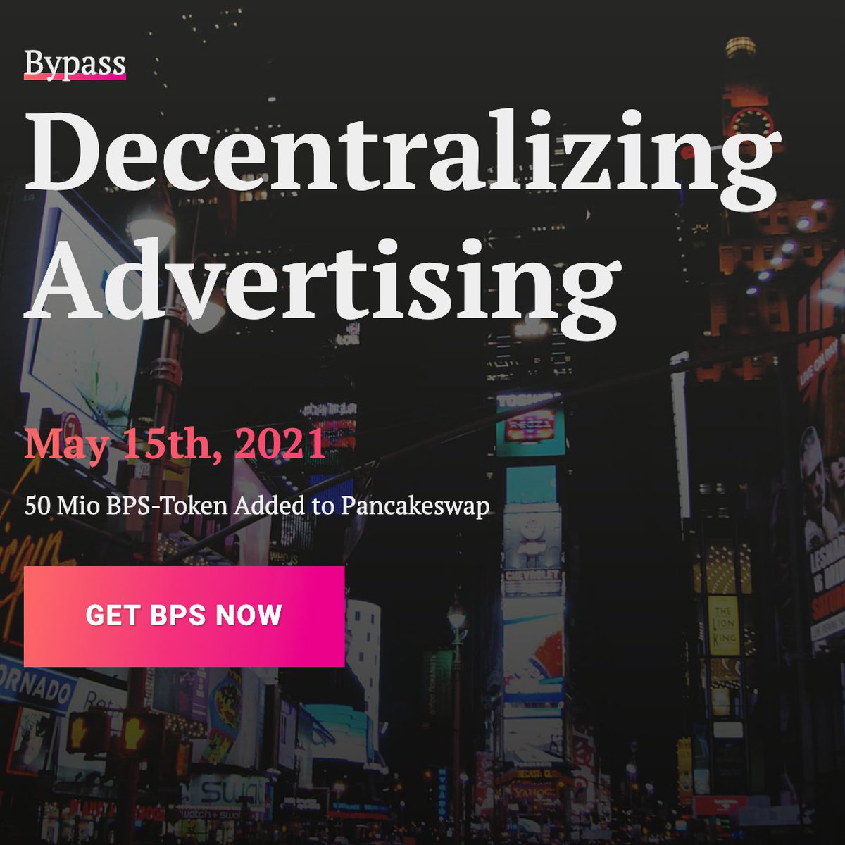 BypassToken's tweet image. One hour into our #Airdrop already 10% of the Slots are taken! 

So hurry up, to get your free portion of BPS-Token!

To Do:
- Like and Retweet this Tweet
- Follow us
- Fill out the Airdrop Form which you will find here: -&amp;gt; bypass-project.com

#Airdrop #bnb #bsc #Crypto