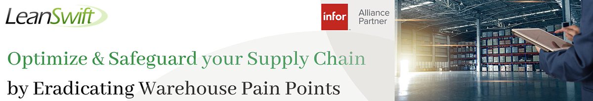 LeanSwift's tweet image. [Webinar]: Optimize &amp;amp; Safeguard your Supply Chain by Eradicating Warehouse Pain Points 
In this webinar, we will highlight the most common pain points warehouses experience, and how you can safeguard your supply chain. Join us on June 9th at 11am EST.  hubs.li/H0Nbd7w0