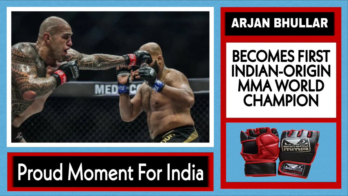 Proud Moment For #India 

#arjansinghbhullar  BECOMES
FIRST INDIAN-ORIGIN MMA
WORLD CHAMPION.           

#MMA  #sports #MMA2020