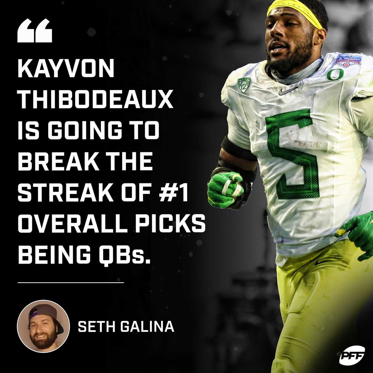 PFF College on X: 'Myles Garrett was the last non-QB to be selected No. 1  overall Can Kayvon Thibodeaux break the streak in 2022?   / X