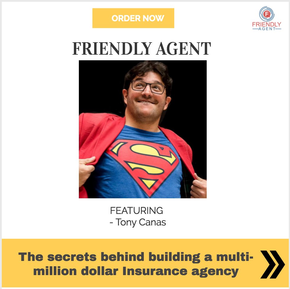 FriendlyAgentB's tweet photo. Do you know Tony @TonyCanas4 from #insnerd has 10 insurance designations and is also known as "Designation Addict". In my latest book #friendlyagent he has shared challenges faced by #insuranceagency and what they should do to address them. Order your copy https://t.co/SxH1alFDF5 https://t.co/pcpiPV5t4m
