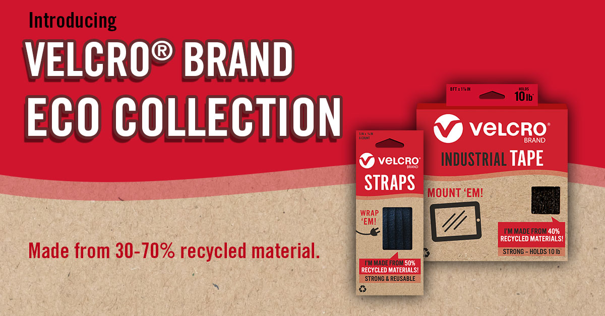 VelcroBrand's tweet photo. Introducing our new range of consumer products: VELCRO® Brand Eco Collection. Made from recycled materials, our fasteners help consumers organize their lives. https://t.co/emiVUdBaGO
#OriginalThinking #Sustainability #Recycling #Innovation #EcoFriendly https://t.co/8FHIeeX77o