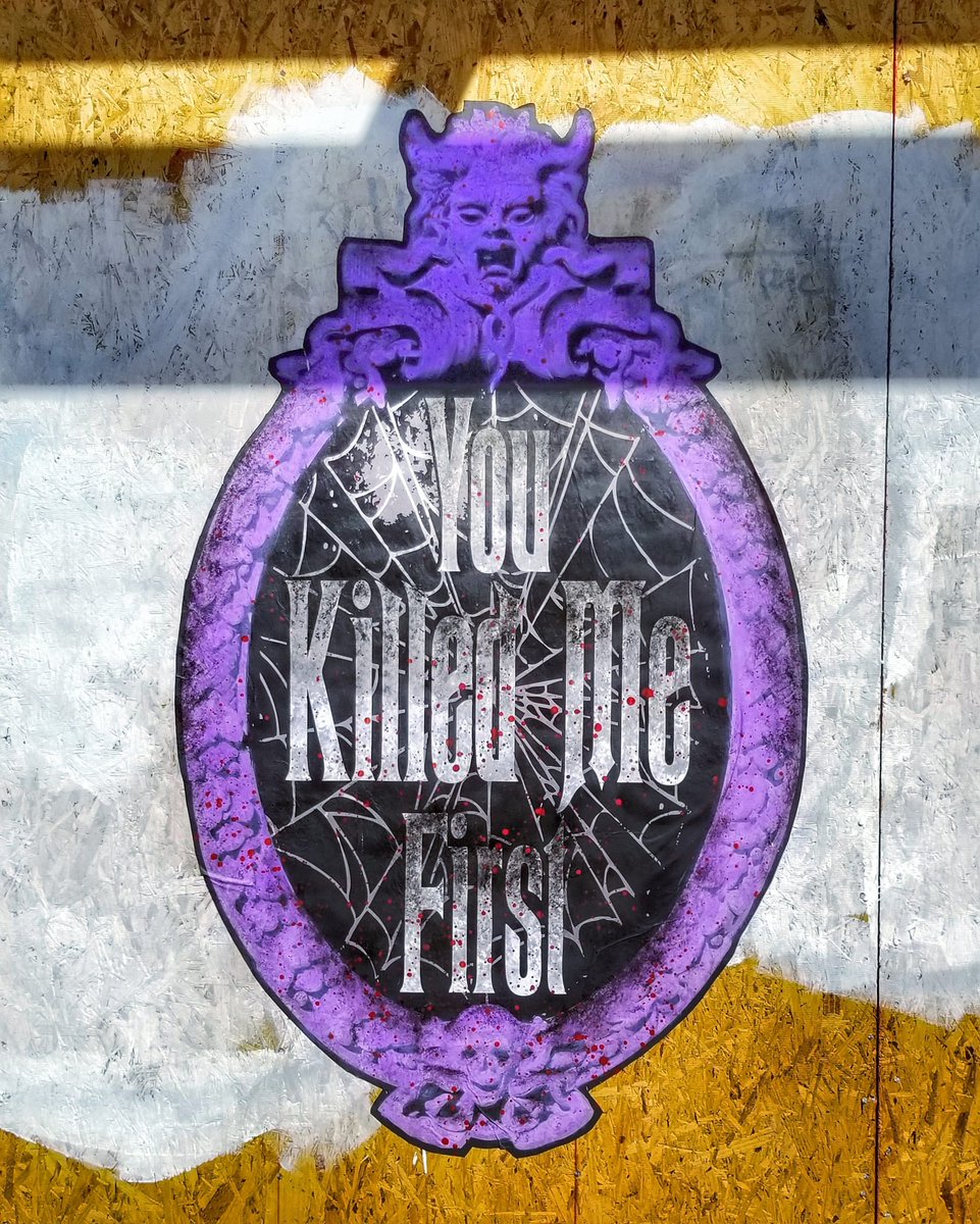 youkilledme1st's tweet photo. Restless bones etherealize, rise as spooks of every size!... #youkilledmefirst #cult33 #disneyland #hauntedmansion #foolishmortal #streetart #wheatpaste https://t.co/vksQxQ9xtw