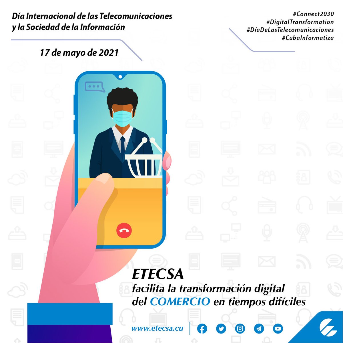 AlonsoSybel's tweet photo. ⁦@ETECSA_Cuba⁩ facilita la transformación digital del Comercio en tiempos difíciles #Connect2020 #DigitalTransformation #Hoy #17DeMayo #DiaDeLasTelecomunicaciones #CubaInformatiza https://t.co/Y5qhfSJLpY