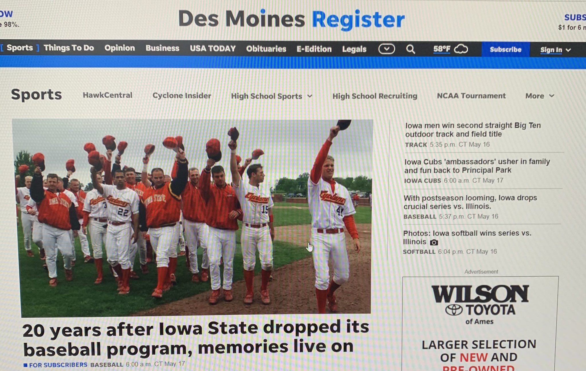 Jamie Pollard on Twitter ⁦DMRegister⁩ sports this AM. No