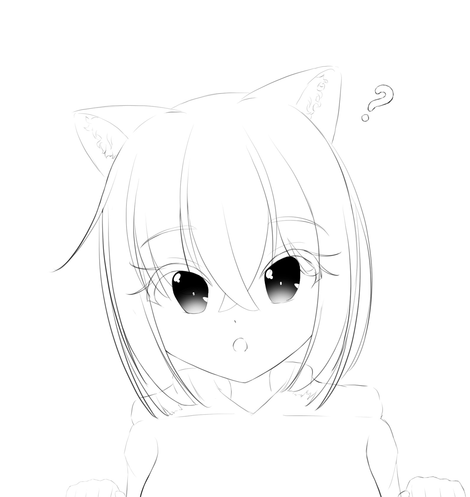 ステラ A Twitter 練習継続143日目 猫耳女の子描きました 普段斜めのお顔しか描いていないので正面のお顔を描いてみたのですがやっぱり難しいです あと少しつり目になってしまいました イラスト イラスト練習 絵描きさんと繋がりたい T Co