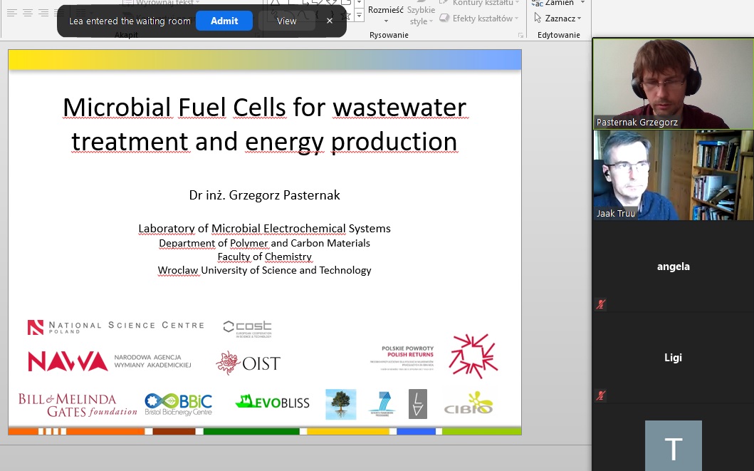 JaakTruu's tweet photo. Many thanks to @Greg_Pasternak for an enlightening lecture about MFC. This is a great way to establish cooperation via COST action @PHOENIX_COST https://t.co/6CflQQEZk4